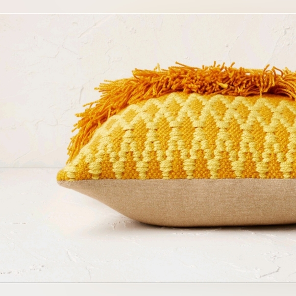 Opalhouse designed Jungalow DiamondTexturedWovenSquareThrowPillowGold - Picture 3 of 6